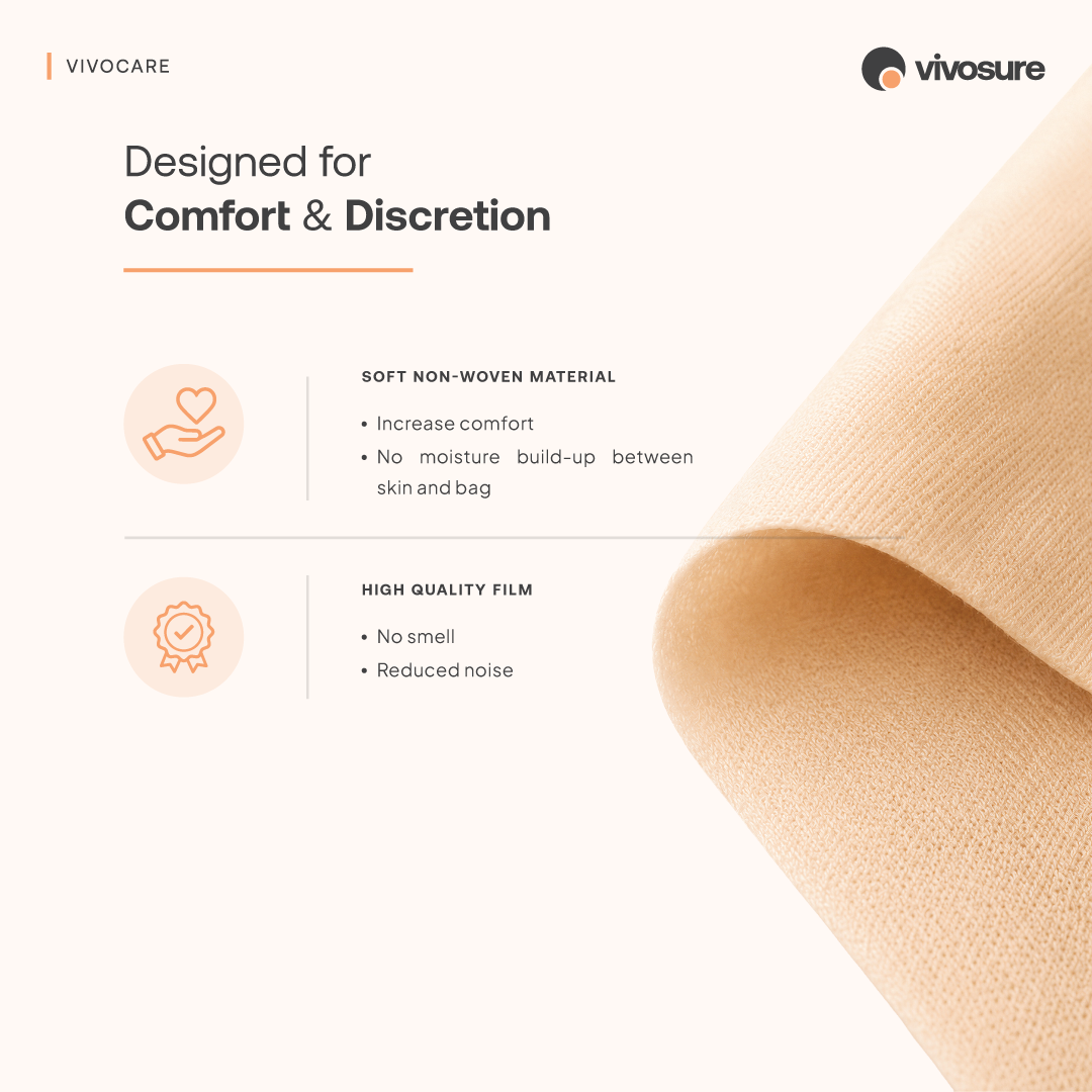 VIVOCARE 1 Pc Colostomy/Ileostomy Convex Transparent Bag